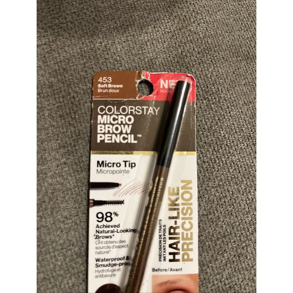 REVLON ColorStay Micro Brow Pencil w/Spoolie #453 SOFT BROWN